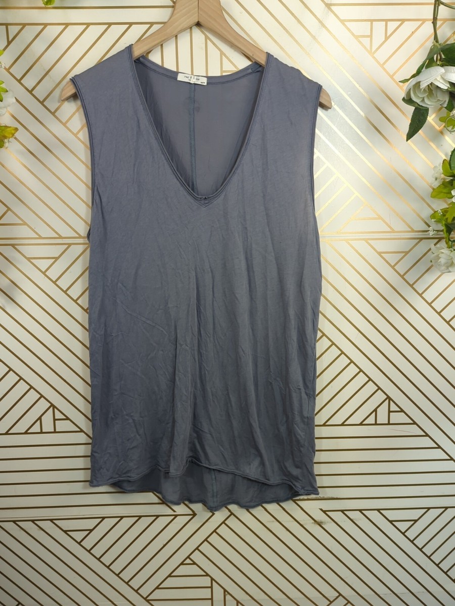 RAG BONE Women's Gaia Jersey Tank Piermount Gray Cotton Blend Airy Size XS