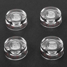 4 Pcs CLEAR w/RED Letter LP Guitar Control Knobs Speed Knobs For Les Paul SG