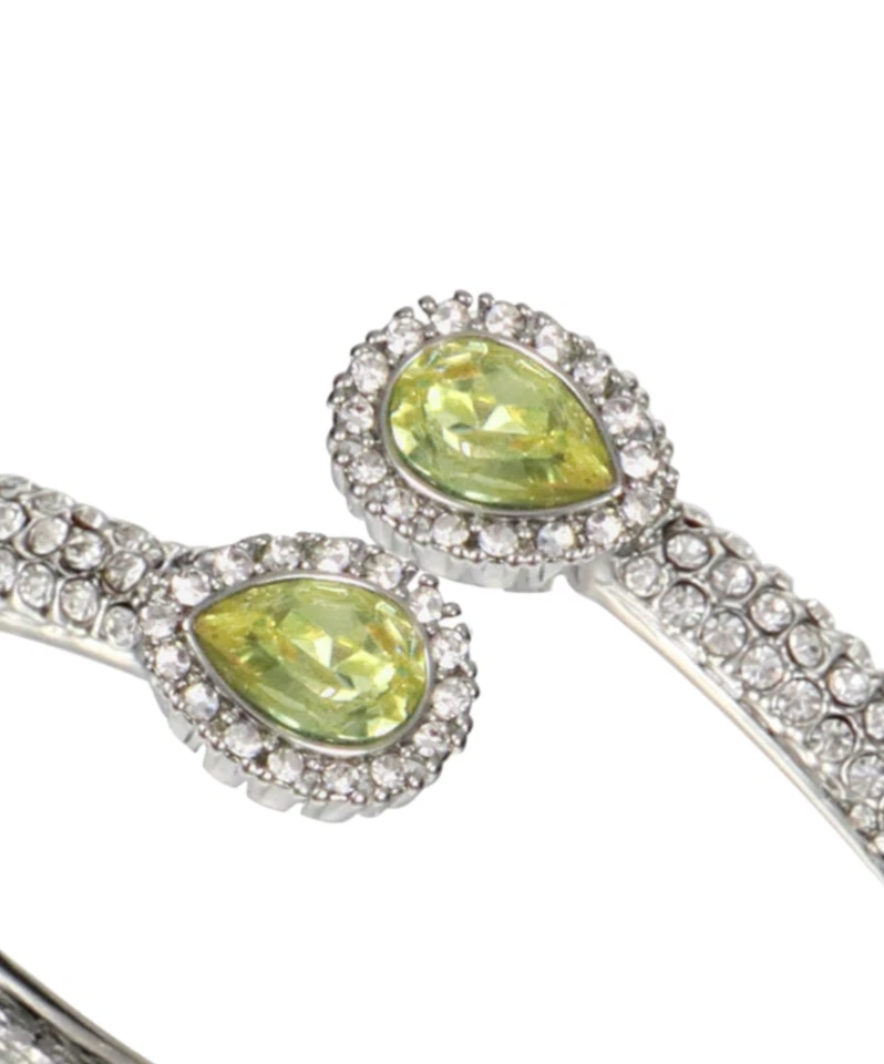 NUEVO BRAZALETE CHARTER CLUB TONO PLATA PAVÉ CRISTAL VERDE BYPASS BRAZALETE 2,5" NUEVO EN CAJA Foto 2 de 4