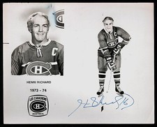 2 Vintage 1970's Henri Richard Hockey Press Photos Montreal Canadiens 