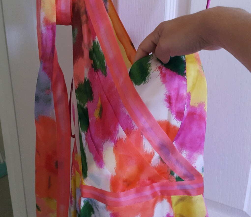 Coast prom dress orange floral tiara printed Debenham… Gem