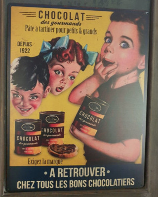 Grande Plaque De Décoration Murale En Métal – Panneau Chocolat à Tartiner 51x38cm – Antic Line