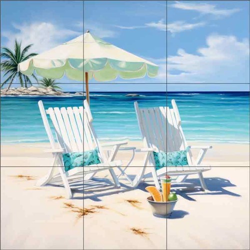 Mural de cerámica arte costero de azulejos de playa Irena Orlov OB-ORL24580-9 - Imagen 7 de 7