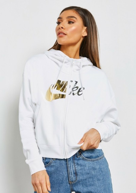 nike women's sportswear full zip metallic hoodie