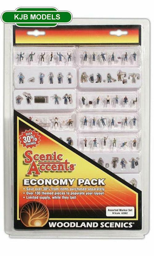 N Gauge Woodland Scenics A2062 Assorted Figures Workers Over 100 Pieces People