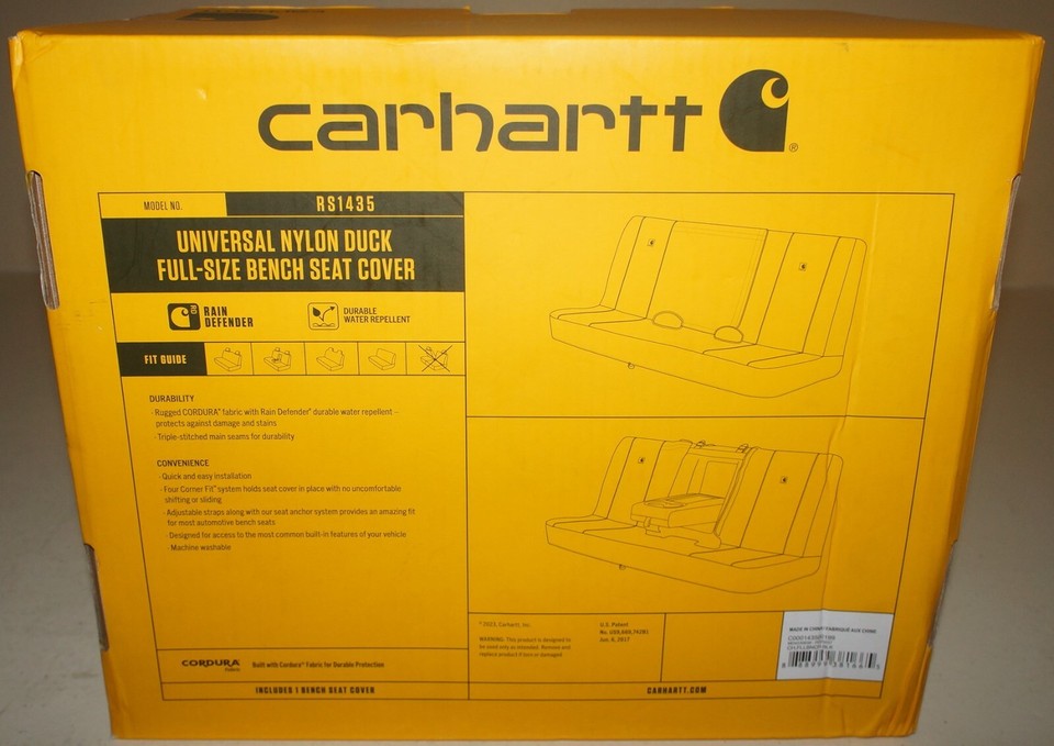 New Carhartt RS1435 Universal Nylon Duck FullSize Bench Seat Cover