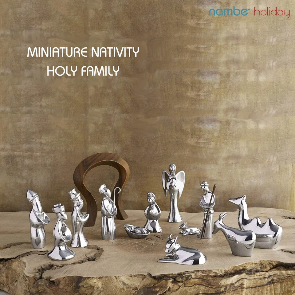 Nambe Sagrada Familia Belén Miniatura Set - 4 Piezas Belén de Navidad con José Foto 2 de 4