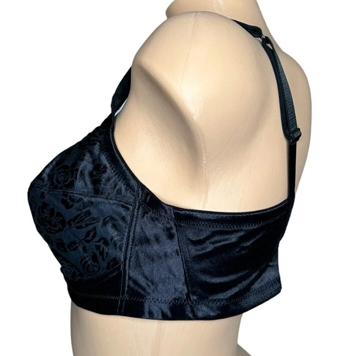 Sujetador Bobbie Brooks Sin Alambres Cómodo Satén Cobertura Completa Negro Satinado 38C Foto 3 de 4