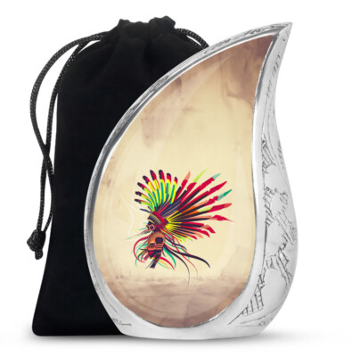 Native American Urn For Ashes Adult Male Funeral Urn For Adults-10 Inch