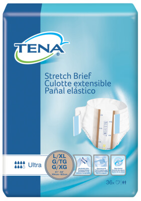 TENA Stretch Ultra Brief Large/X-Large, 41 - 64 Inches, 36 Count
