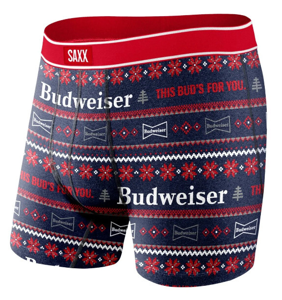 Боксерские трусы Saxx Daytripper - Праздничный принт Budweiser - Крупный размер -