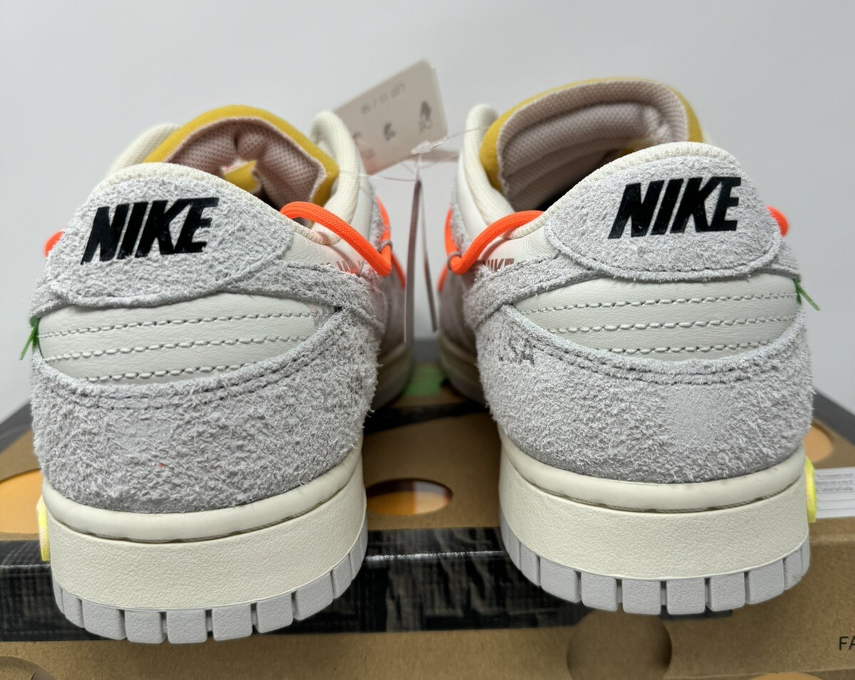 OFF WHITE X NIKE Nike Dunk Low x Off White 11 di 50 Vela Grigio Neutro DJ0950 108 Taglia 11