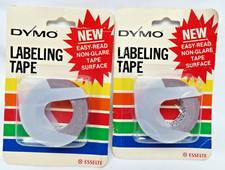  2 Vintage 1983 Dymo Labeling Tape 7291-02 Red 3/8" x 12' Non-Glare NOS SEALED