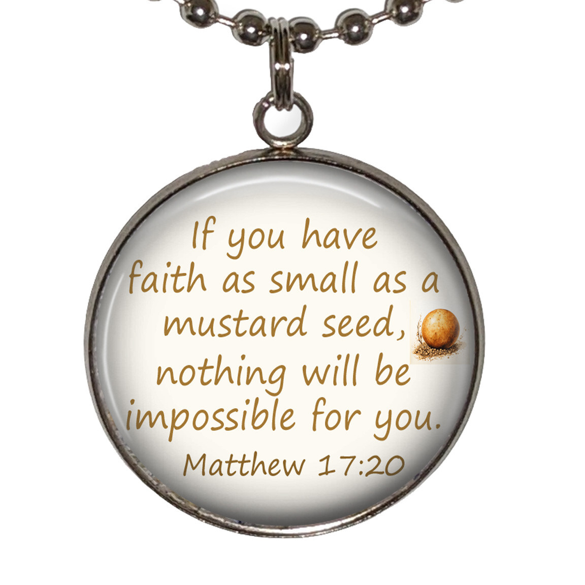 Matthew 17:20 Necklace Mustard Seed Bible Scripture Artisan Religious ...