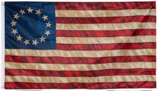 Betsy Ross Flag 3x5 Ft Vintage Tea Stained 13 Stars American Flags Colonial 100D