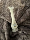 Vintage Fenton Bud Vase - Hand Painted & Signed - Blue Roses on Blue Satin Glass