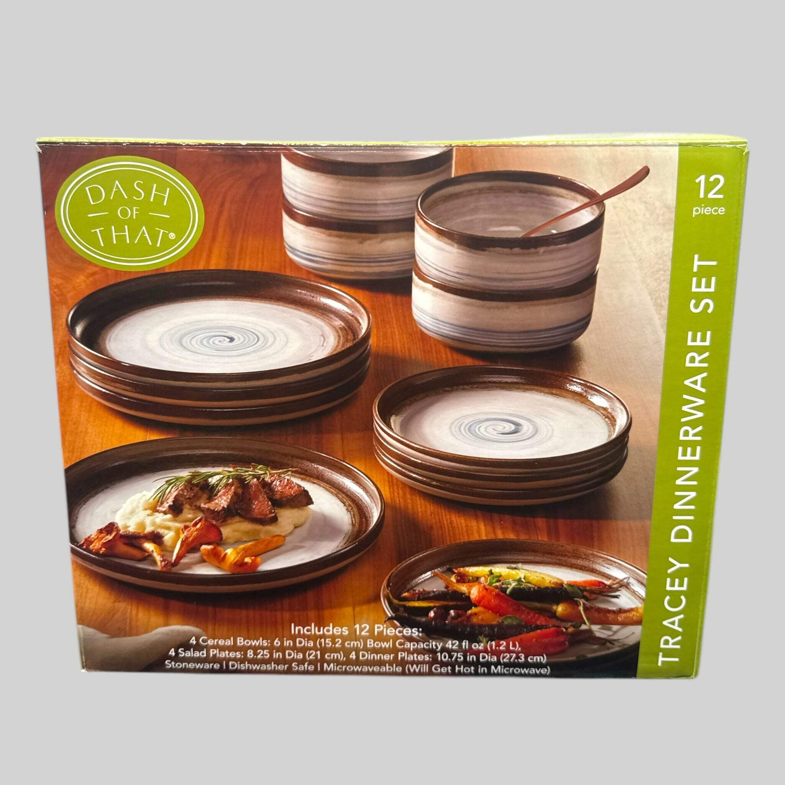 Dash of That Tracey Dinnerware Set | 12-Piece Stoneware Set