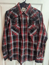 Vintage Ely Cattleman Western Cowboy Pearl Snap Long Sleeve Shirt Size L