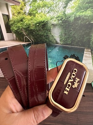 Coach Brown with gold hardware Signature Buckle Reversible Morgan Belt size 42 Coach Women main image 2