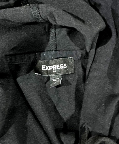 Express Mens Black Hoodie With White Graphic Print - Picture 4 of 4