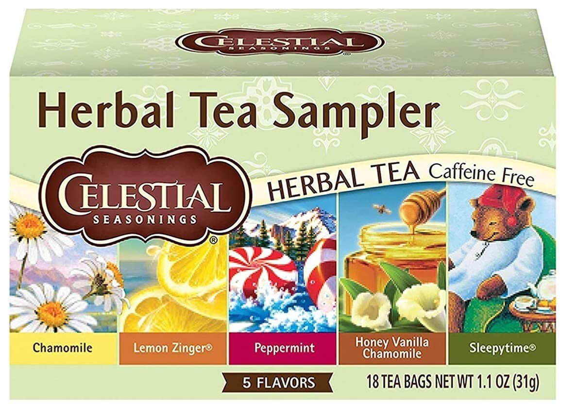Celestial Seasonings Herbal Tea Sampler Tea, 18ct., Peppermint/Lemon/Sleepytime