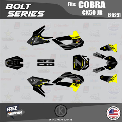 Graphics Kit for COBRA CX50 JR (2025) Bolt Series - YELLOW