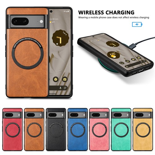 For Google Pixel 8 7 Pro/7A/6A Shockproof Magnetic Mag Safe PU Leather Slim Case
