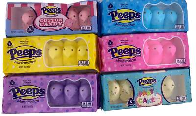Peeps Marshmallow Candy Easter Candy 6 Flavor Variety Pack Includes 5 Chicks of