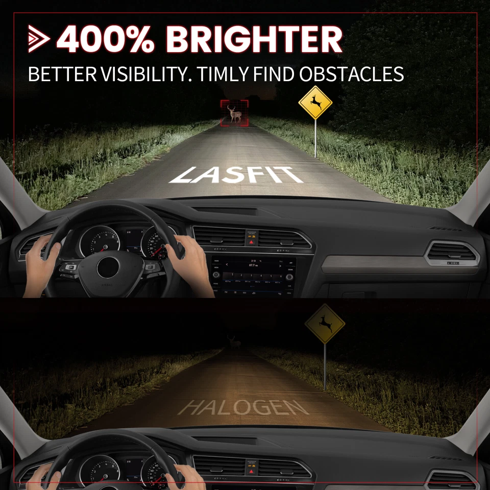 LASFIT H7 LED Custom Headlights w/ Adapter Holder Retainer for Volkswagen Benz - Imagem 4 de 4