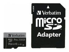 Verbatim 47045 256GB MicroSDXC Class 10 UHS-I 100MB/s 90MB/s Pro U3 256GB