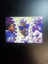 2020 Panini Chronicles OMEGA Justin Jefferson #O-14 (RC) Gold Foil Rookie Card. rookie card picture
