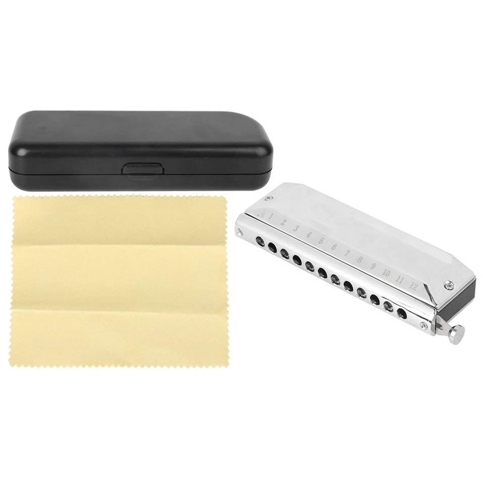 Chromatic Harmonica C Key 12 Hole 48 Tone Stainless Steel Professional Playin AU - Image 2 of 4