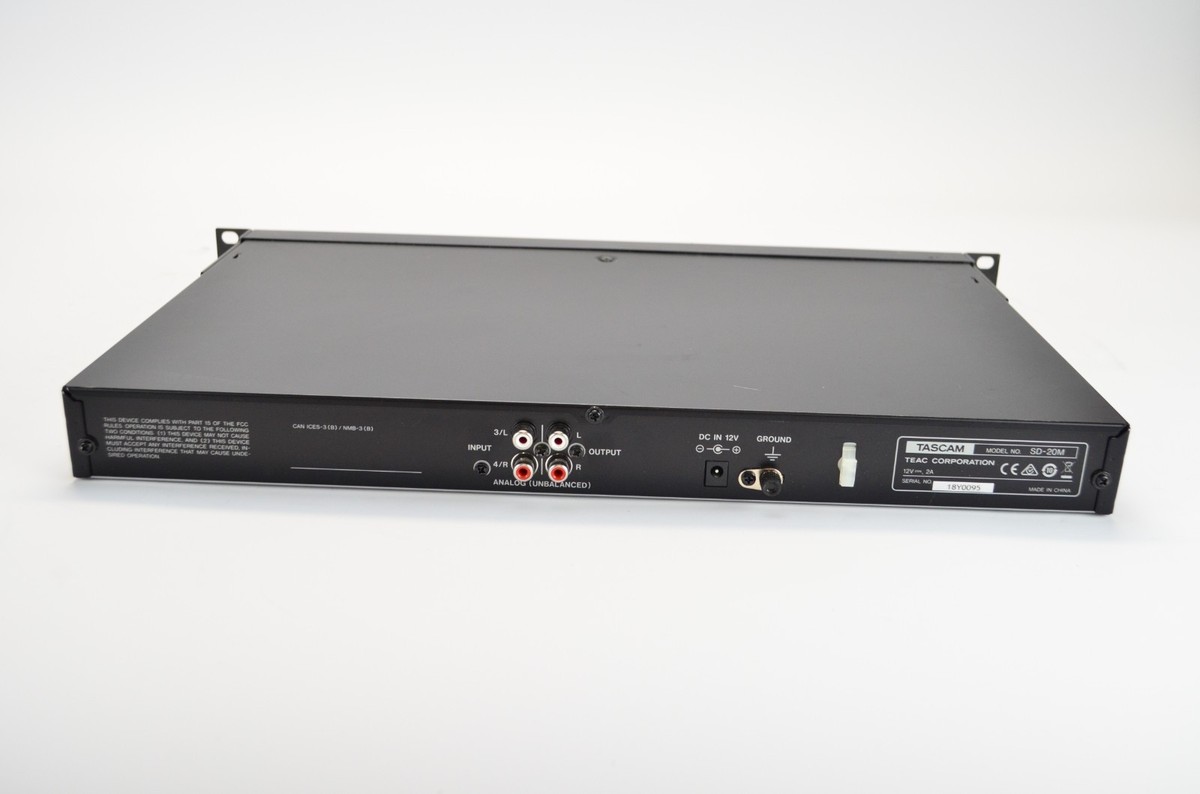 Tascam SD-20M Solid State Recorder SD Card 1U Rack Mount 4 Track