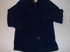 L.L. Bean Fleece Double Breasted Button  Lined Jacket  Medium