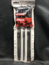 Vintage Craftsman 3-Piece 8” File Set – Mill, Half-Round & Round – Black Handle