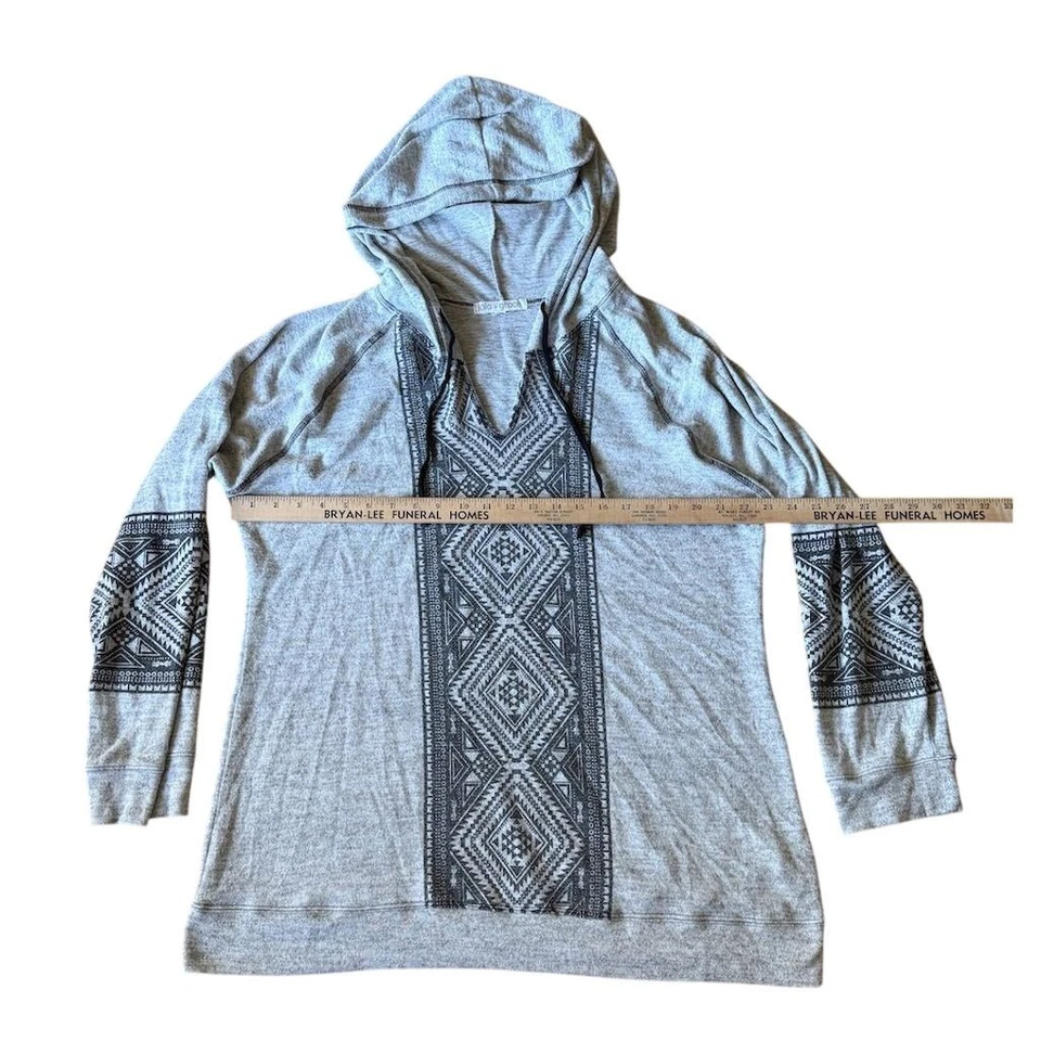Sudadera con capucha ligera gris manga larga Lola Grace para mujer 2XL informal boho festival Foto 4 de 4