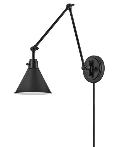 Hinkley Sconce Arti Medium Swing Arm Single Light Sconce 7" Black - Picture 5 of 10