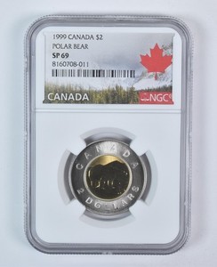 1999 Canada 2 Dollar Polar Bear SP69 NGC Canada Label *7111
