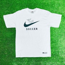 Nike Vintage 1996 Soccer T-Shirt Autographed by Tisha Venturini Gold Olympic USA