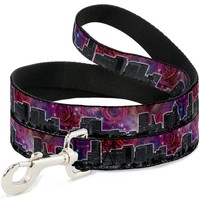 "Dog Leash 6-FEET Portland Vivid Skyline Cosmic Roses Narrow 0.5\" (Us Import)"