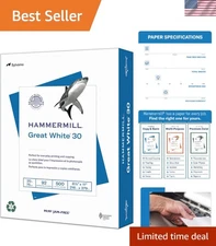 Great White 30% Recycled Printer Paper, 8.5 x 11 - 500 Sheets, 92 Brightness