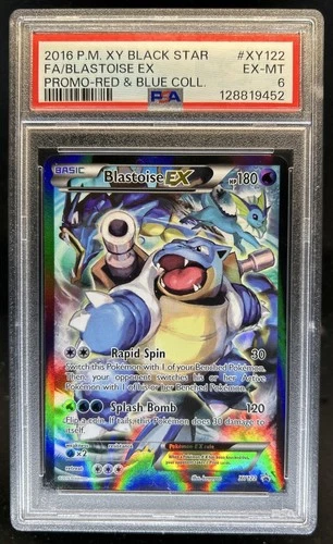 2016 Pokemon XY Black Star Blastoise Ex FA Promo Red & Blue #XY122 PSA 6