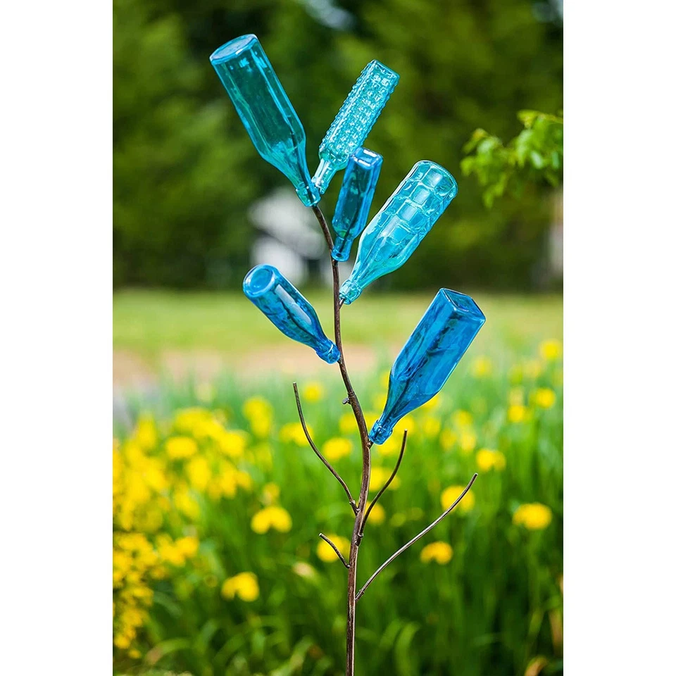 Evergreen Garden Classic Glass Bottle Tree | Made of Rustproof Metal | 5 Feet... - Image 3 of 4