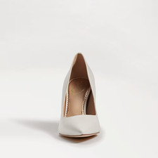 NEW  NIB SAM EDELMAN WOMEN  S HAZEL PUMPS 8 W - BRIGHT WHITE, LEATHER