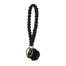 Handmade Bracelet Keychain with Keyrings for Travel Concerts, Black