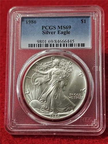 1986 American Silver Eagle $1 Dollar ASE PCGS MS 69                       #T1360
