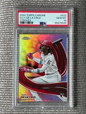 Elly De La Cruz 2024 Topps Chrome Strokes RC Rookie Card PSA 10 GEM MINT Reds