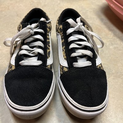 Vans Old Skool Comfy Fit Women s Skate Sneakers Black White Leopard Print Size 3