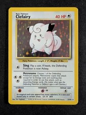 1999 Pokemon CLEFAIRY #5/102 Base Set Unlimited Galaxy Star Holo Rare English