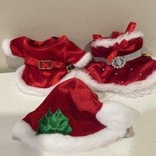 Build-A-Bear Smallfry Fancy Red CHRISTMAS DRESS Silver Accents, Clothes